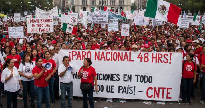 CNTE anuncia paro nacional de 48 horas y movilizaciones en todo el país