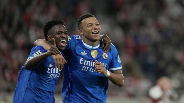 Mbappé nets quick hat trick in his 4-goal game as Real Madrid beats Olympiakos in Champions League