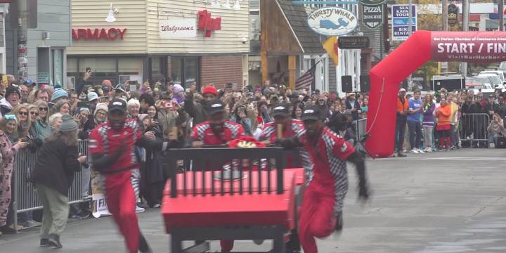 Beds make a beeline in 16th annual “Bed Race” in Bar Harbor
