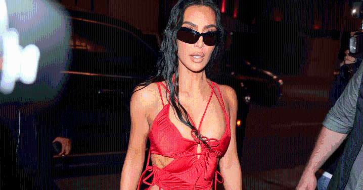 Photos: Kim Kardashian Is a 'Red Hot Mama' in Backless Dress