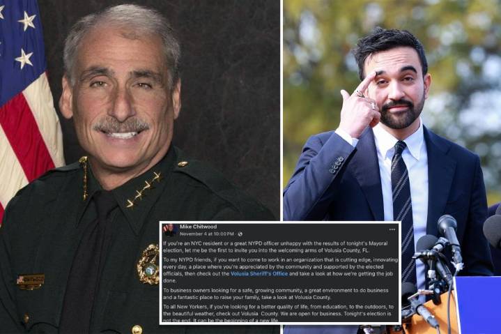 Florida sheriff invites New Yorkers to move after Zohran Mamdani NYC mayoral election