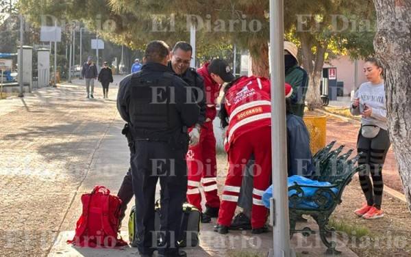 Sufre caída en la Deportiva; lo trasladan al hospital