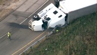Chicago area traffic: Semi crashes, rolls over on NB I-57 exit ramp to WB I-80 near County Club Hills, Illinois on Tuesday