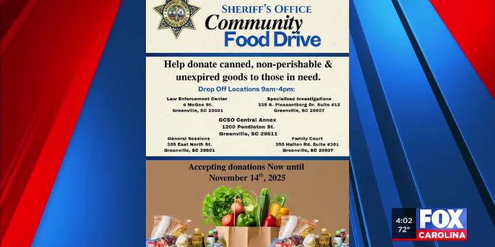 Greenville Co. sheriff's office holding community food drive