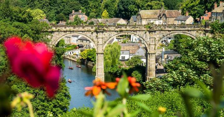Medieval market town with crazy festival and famous gothic castle