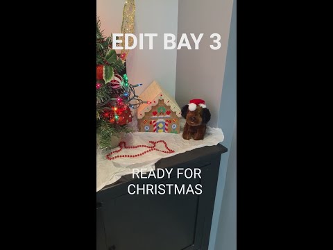 Holiday 2025 decorations in WCNC Charlotte's Edit Bay 3!