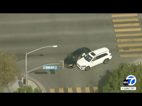 Police chase suspect rams family sedan - which they bought 1 day ago