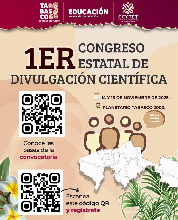 Anuncia CCYTET Primer Congreso Estatal de Divulgación Científica y Feria Estatal de Ciencias 2025