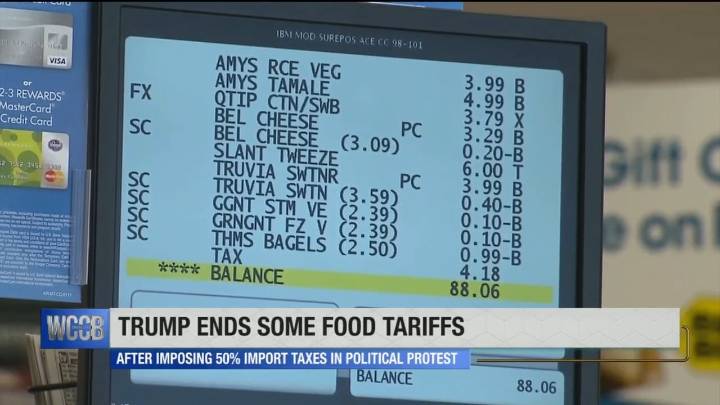 Trump ends some food tariffs
