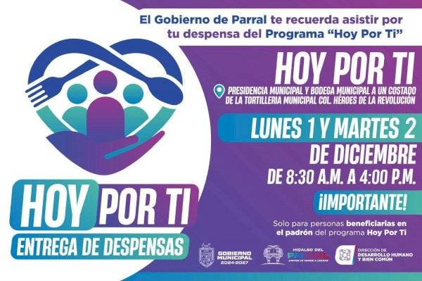 Presenta calendario para la entrega del programa Hoy Por Ti