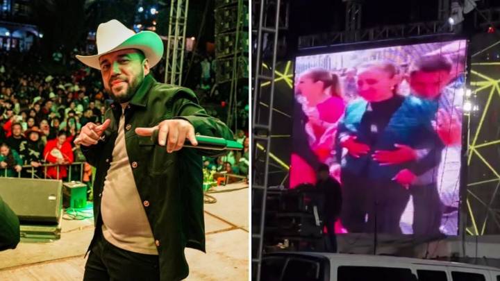 Fidel Rueda proyecta en concierto video editado de Claudia Sheinbaum bailando