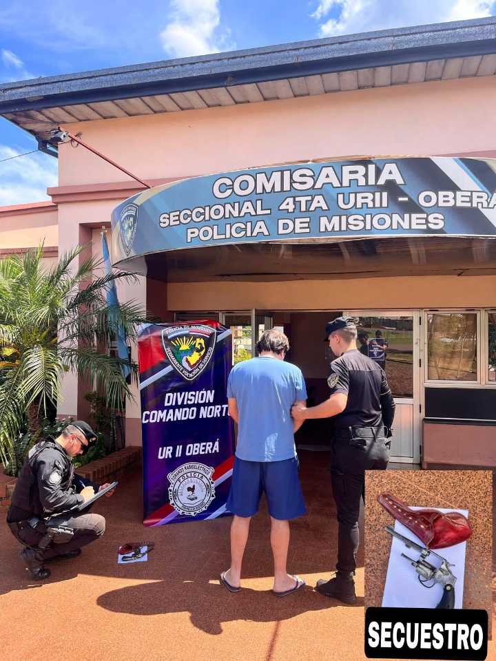 Oberá: Amenazó a su pareja con un revólver y fue arrestado por la Policía