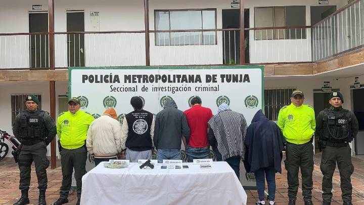 Siete personas fueron capturadas por el delito de tráfico de estupefacientes en Tunja y Samacá