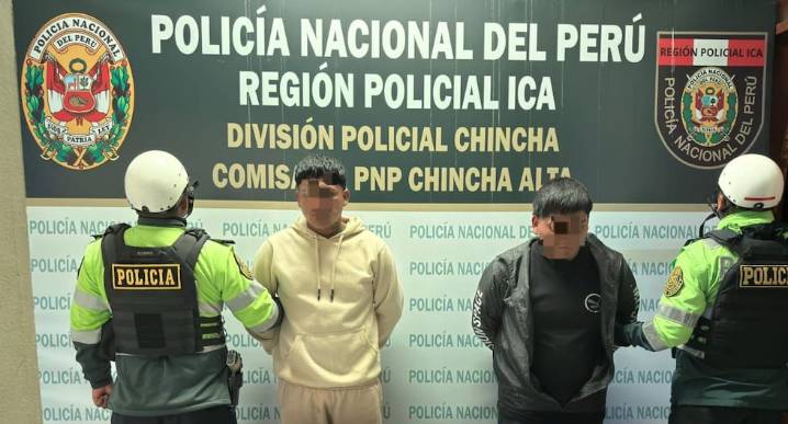 Chincha: caen presuntos raqueteros con pistola, municiones, cuchillo y pasamontañas