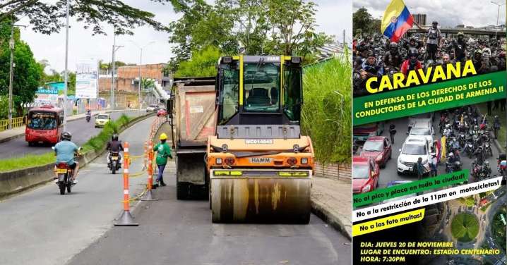 Caravana en Armenia contra ampliación del pico y placa; autoridades ratifican que la medida será temporal