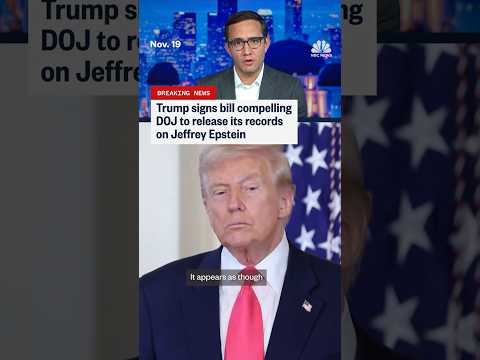 Trump signs bill compelling DOJ to release its records on Jeffrey Epstein