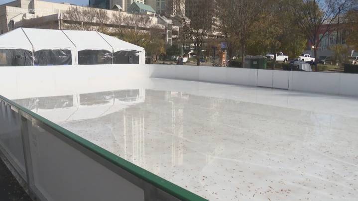 Ice skating rink opens on Waterside Drive in Norfolk