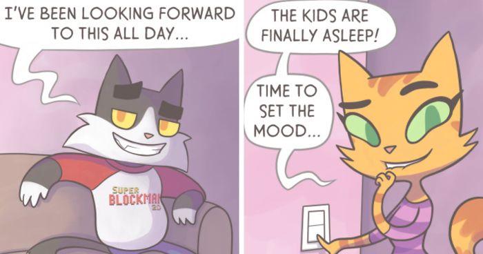 I Illustrate What It’s Like Being A Mom Of Two Boys In My 26 Cat Comics