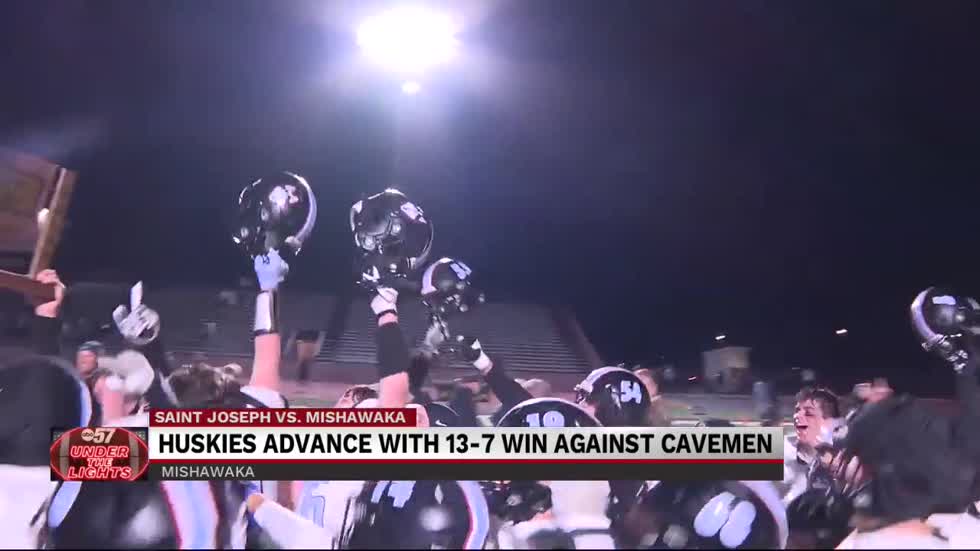 Under the Lights: Headline: St. Joseph Huskies walk away with Sectional Championship trophy over Mishawaka, first sectional title win since 2015