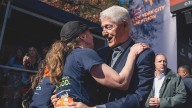 Bill Clinton spotted with bandage on nose at NYC Marathon finish line