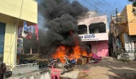 Congress workers attack BRS office in Manugur, set furniture on fire