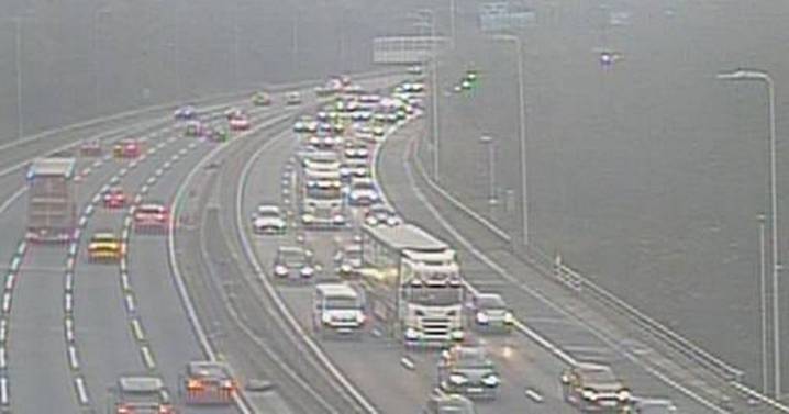 LIVE: M60 partially blocked near Trafford Centre as queues build