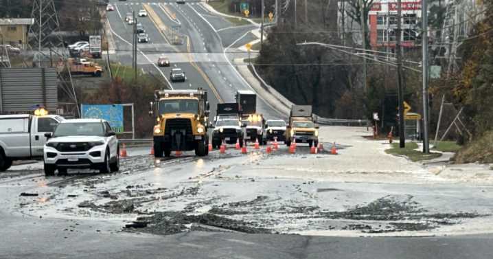 Water main break blocks major Belair Road intersection in Perry Hall
