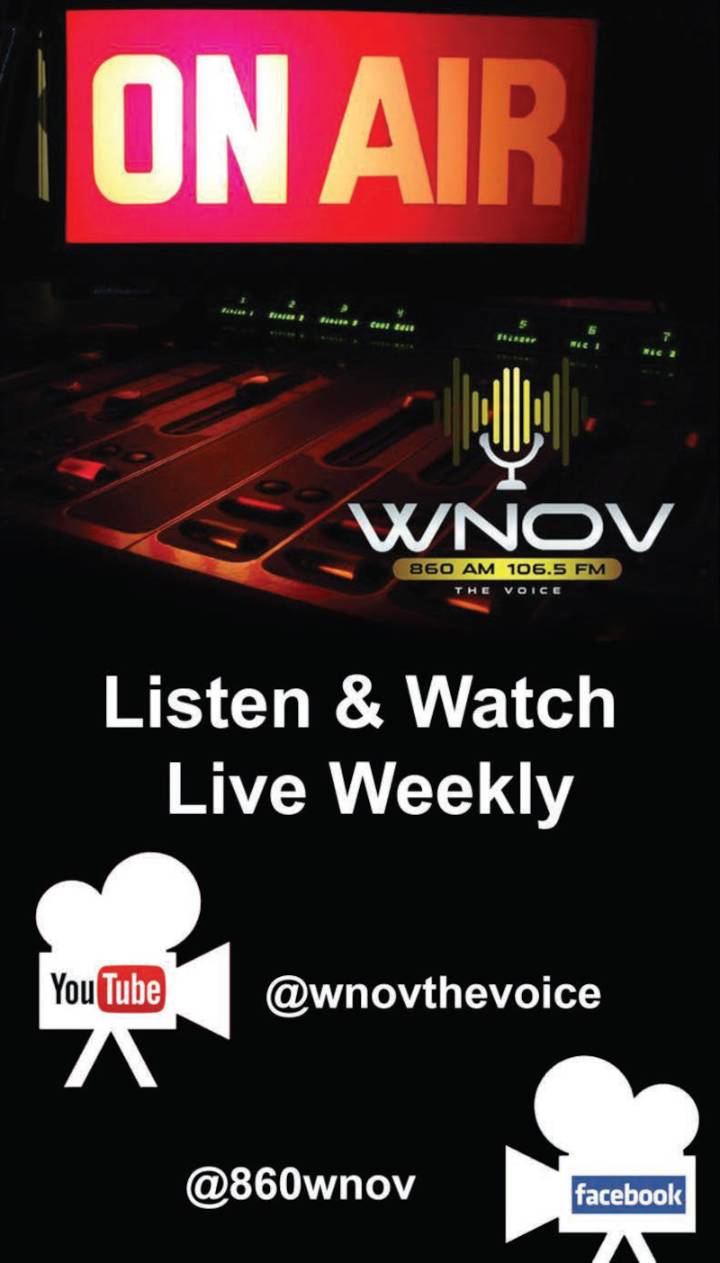 Listen & Watch WNOV The Voice Live Weekly on Youtube & Facebook