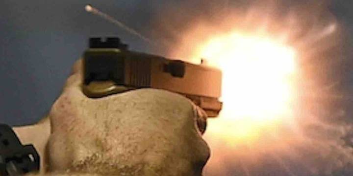 Thug forces his way into apartment, attacks elderly resident. But armed neighbor rushes over and permanently ends threat.