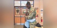 Air Force father reunites with son during Veterans Day ceremony at Cobb County elementary school