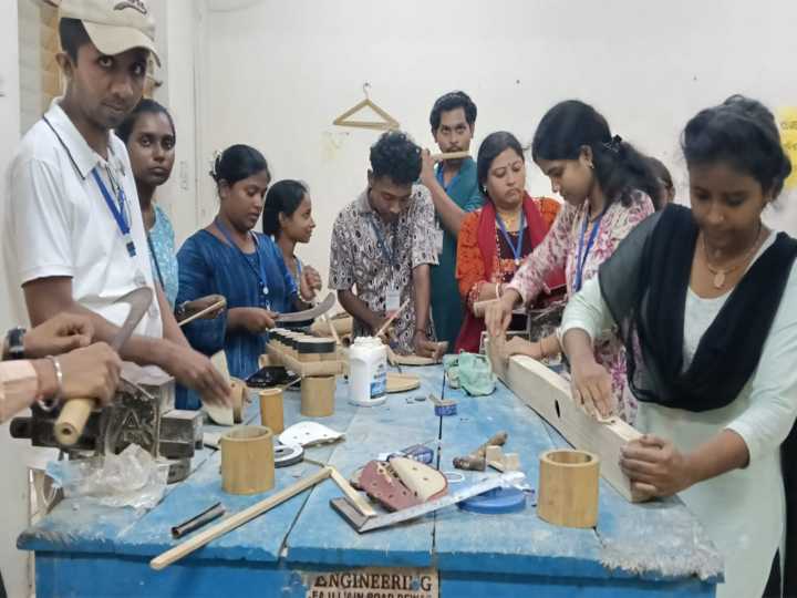 Music students learn the art of Bamboo instrument making under NE