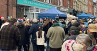 The Saints Ipswich street market attended by crowds