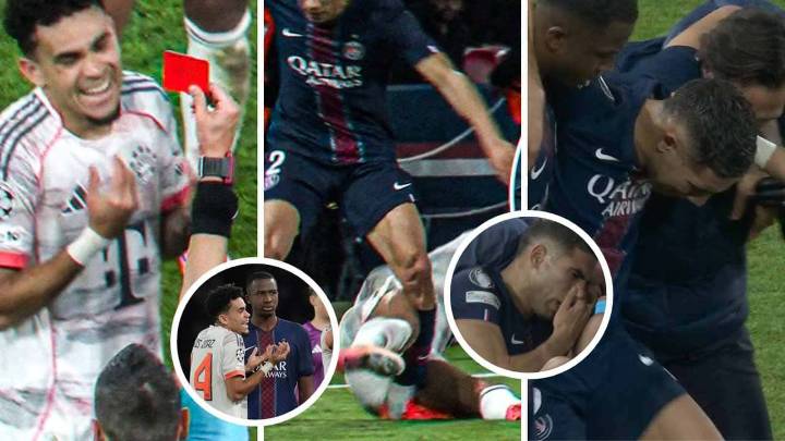 Por qué expulsaron a Luis Díaz ante PSG, cuántas rojas tiene y desde cuándo no lo echaban