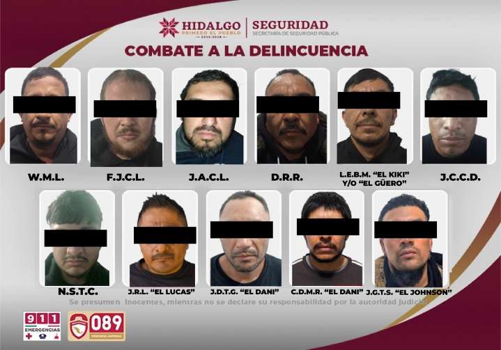 Detención de 23 integrantes de grupo armado generador de violencia en Hidalgo