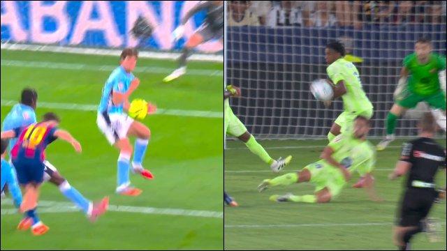 El Barça marca de penalti gracias a una mano idéntica a la que protestó en Valencia cuando le afectó