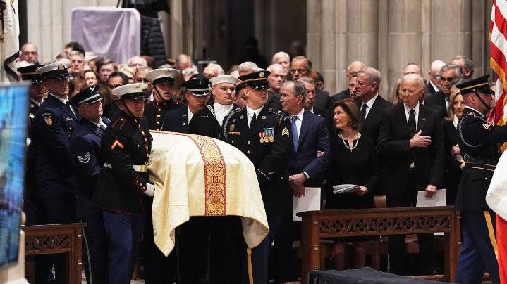 Respect and remembrance for Cheney from Bush, Biden and past vice presidents as Trump is excluded