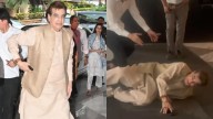 Veteran actor Jeetendra falls at Zarine Khan’s prayer meet, watch video