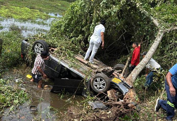 Grave accidente en la vía Codazzi