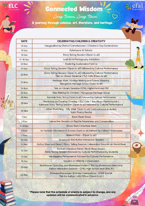 ELC, CFAL bring together authors, artistes, scientists for annual fest ‘Connected Wisdom 2025’