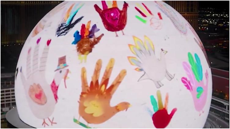 Con esta proyección esfera de Las Vegas celebró Acción de Gracias 🎦