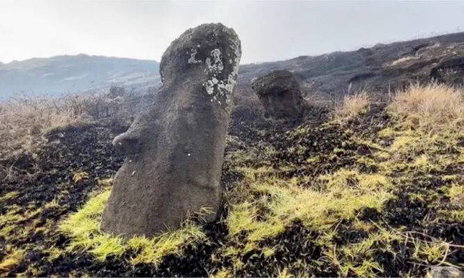 Alerta roja por incendio en Isla de Pascua