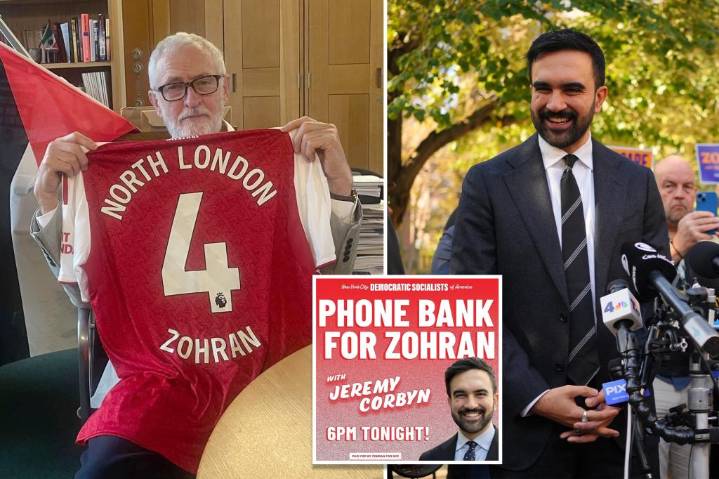 UK ex-Labour Party leader Jeremy Corbyn, accused of antisemitism, mans the phones for Zohran Mamdani