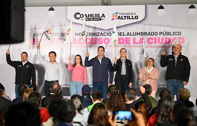 Arranca Javier Díaz modernización de alumbrado en los 4 accesos a Saltillo