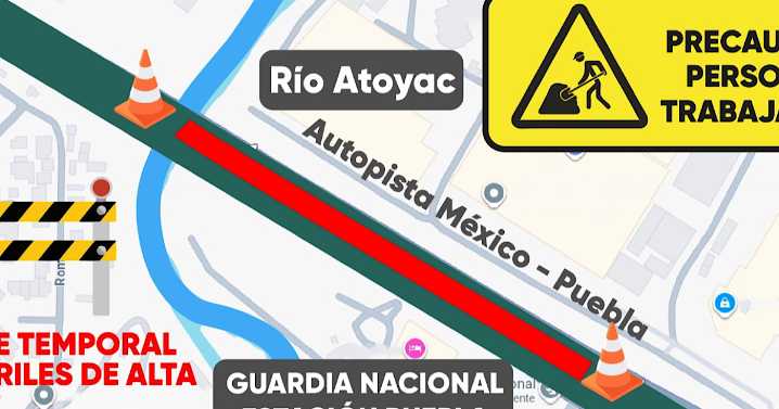 Autopista México=Puebla: Anuncian cierre parcial; motivos, fecha y alternativas viales