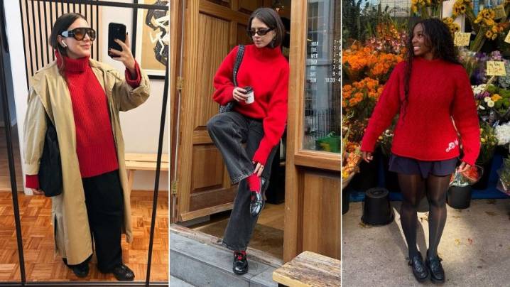 Red Knitwear Is The Easiest (And Chicest) Autumn Outfit Formula