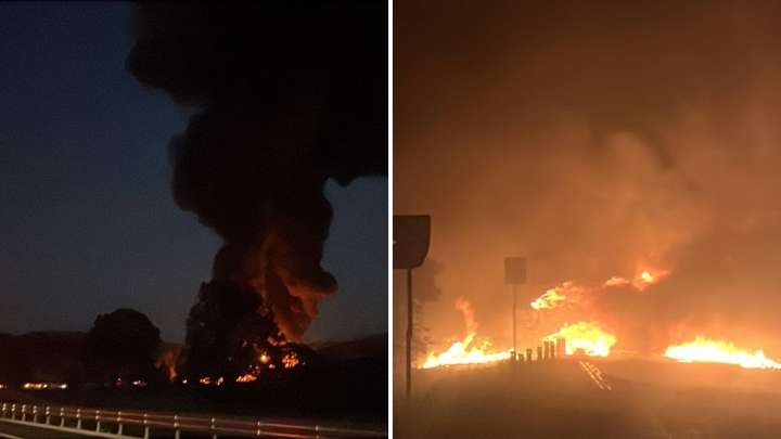 Explosión de Pipa en México-Puebla: Buscan a Chofer Desde el Aire; Cabina Salió Proyectada