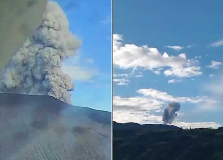 Nueva erupción latente: Puracé lanza columnas de ceniza y azufre alcanza Popayán