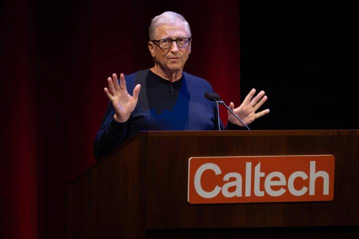 Bill Gates tells an audience at Caltech that the doomsday scenario is wrong
