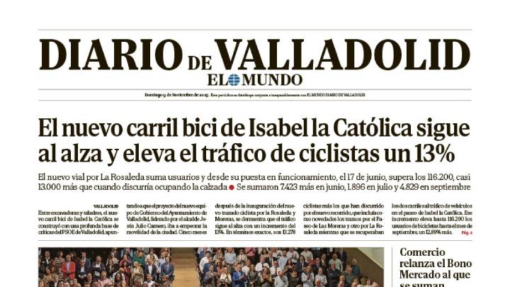Portada de Diario de Valladolid del 9 de noviembre de 2025