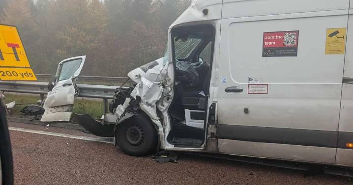 Multi-vehicle crash on M90 in rush hour leaves one person in hospital